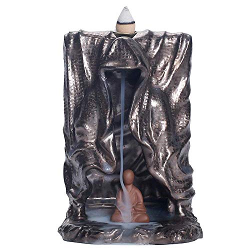 HJXSXHZ366 Backflow Quemador de Incienso Cerámica Antiguo Creativo LED Estatua Aromatherapy Burner Adornos Ornamentales en casa Ornamentos (tamaño: 10.5 * 15.5 Cm)