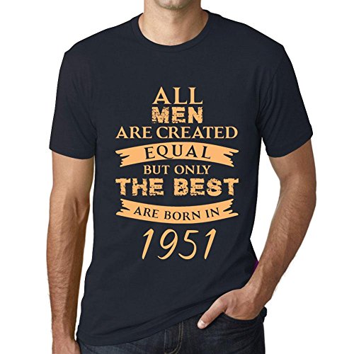 Hombre Camiseta Vintage T-Shirt Born in 1951 Cumpleaños de 70 años Marine FrancÈs