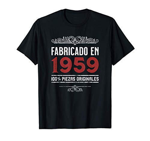 Hombre Fabricado En 1959 100% Piezas Originales Cumpleaños Camiseta
