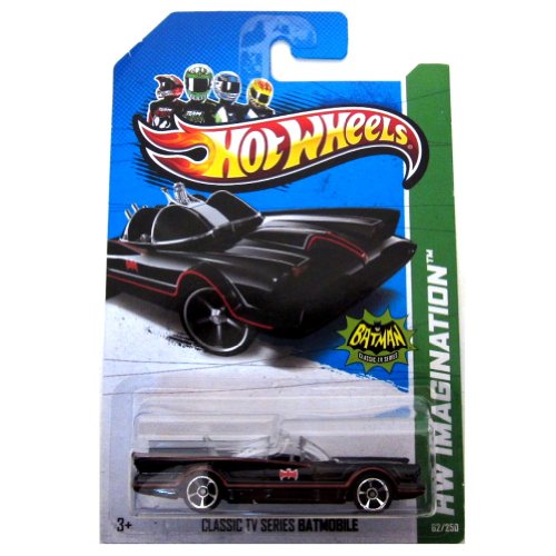 Hot Wheels - Classic TV Series BATMOBILE (Black w/Red thin Stripes & Red Batman Logo) - HW Imagination 2013 - 62/250 [Scale 1:64] by Mattel