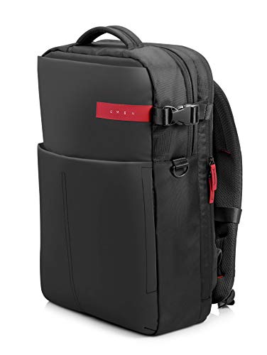 HP OMEN - Mochila para portátiles gaming de hasta 17.3" (bolsillos internos, malla ajustable, espalda acolchada), color negro y rojo HP OMEN - Mochila para portátiles gaming de hasta 17.3" (bolsillos internos, malla ajustable, espalda acolchada), color negro y rojo