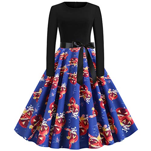 Huaya vestido vintage de manga larga para mujer de Halloween de los años 50 Huaya vestido vintage de manga larga para mujer de Halloween de los años 50