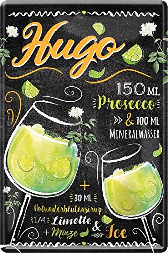Hugo Cocktail Prosecco Lima, 20 x 30 cm, bar, fiesta, sótano, cartel decorativo de chapa 7
