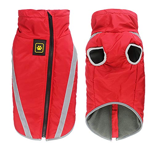 Idepet Impermeable Abrigo para perros Chaqueta abrigadora de invierno, Ropa impermeable para perros al aire libre Traje Chaleco para perros pequeños medianos grandes con orificio para arnés Idepet Impermeable Abrigo para perros Chaqueta abrigadora de invierno, Ropa impermeable para perros al aire libre Traje Chaleco para perros pequeños medianos grandes con orificio para arnés