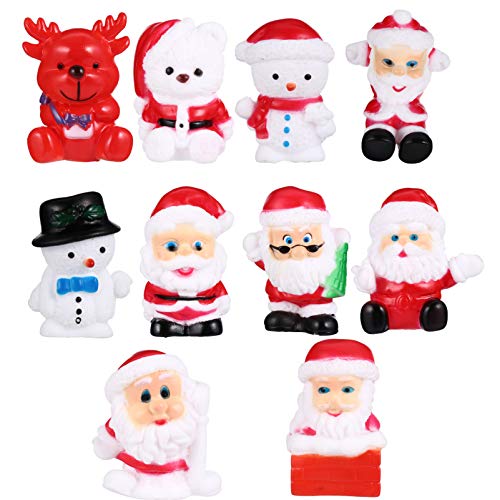 ifundom - Lote de 10 figuras de pastel de Navidad, diseño de Santa muñeco de nieve