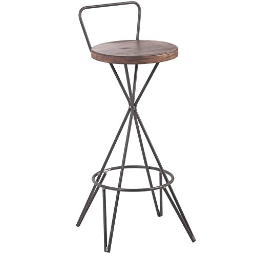 Indhouse - Taburete Loft Estilo Industrial en Hierro y Madera Stanley para decoración Vintage Indhouse - Taburete Loft Estilo Industrial en Hierro y Madera Stanley para decoración Vintage