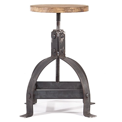 Indhouse - Taburete Vintage de Estilo Loft Industrial en Metal y Madera Tribeca Indhouse - Taburete Vintage de Estilo Loft Industrial en Metal y Madera Tribeca