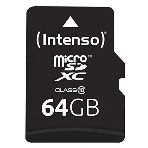 Intenso 3413490 - Adaptador para tarjeta Micro SDXC 64 GB (class 10 incl, 40 MB/s) color negro