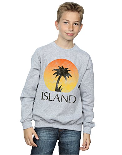 Island Records niños Distressed Logo Camisa De Entrenamiento 7-8 Years Gris Sport