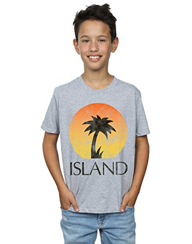 Island Records niños Distressed Logo Camiseta 7-8 Years Gris Sport
