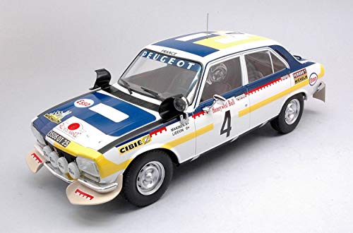IXO Model 18RMC044B Peugeot 504 TI N.4 Rally MAROKKO 1975 MAKINEN-LIDDON 1:18 Compatible con