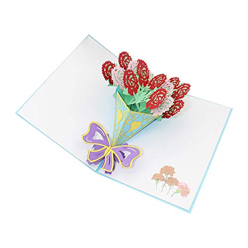 Janly Clearance Sale Tarjeta de felicitación para el día de San Valentín en 3D creativa hecha a mano de papel, tarjeta de bendición, para Navidad, hogar y jardín, (multicolor)