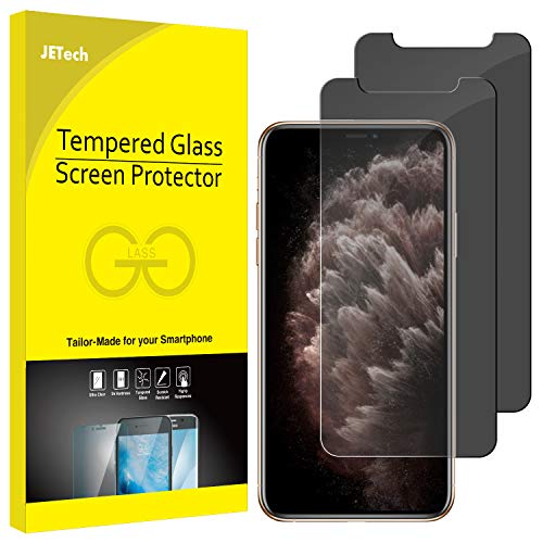 JETech Protector Pantalla de Privacidad Compatible iPhone 11 Pro, iPhone XS y iPhone X 5,8", Anti Spy Cristal Templado, 2 Unidades