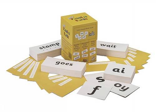 JOLLY PHONICS CARDS (CAJA): Set of 4 boxes in Precursive Letters (Jolly Phonics S.)
