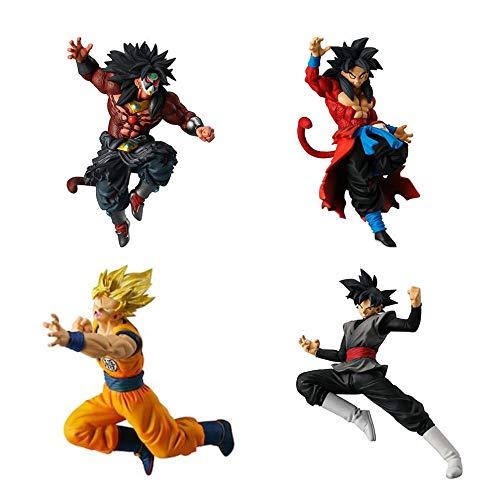 Juego Completo 4 Figures Colección Dragonball Versus DB Super Battle 07 Broly Dark Goku Black Goku SS Bandai Gashapon