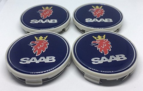 Juego de tapas de 4 Saab Alloy – Rueda Hub Center Caps Saab 63 mm Juego de tapas de 4 Saab Alloy – Rueda Hub Center Caps Saab 63 mm