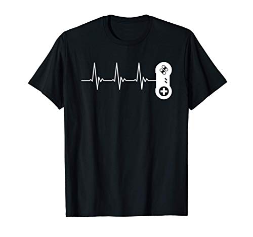 Jugadores Controlador Latido del corazón Videojuego Regalo Camiseta