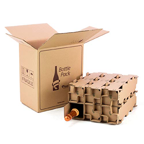 KARTOX | Pack 5 Cajas de cartón para envío Botellas | Capacidad para 6 Botellas | con Caja Interna Alta protección | 100% ecológico | Evita Roturas