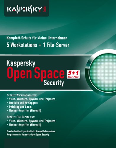 Kaspersky Lab Open Space Security 5 Workstation + 1 FileServer, Box, DE - Seguridad y antivirus (Box, DE, 300 MHz, DEU, Caja, CD)