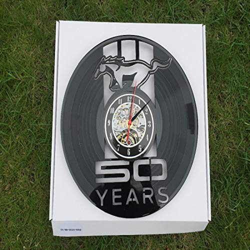 KEC Mustang 50 AÑOS Reloj de Pared con Disco de Vinilo Hecho en China Regalo de cumpleaños Coche duvar saati | duvar saati | Relojes de Pared chinawall Clock