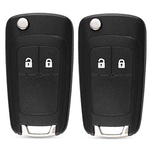 Kelay - Carcasa para llave de coche con 2 botones. Compatible con modelos de Opel/Vauxhall/Buick Astra, Insignia y Vectra, y Chevrolet Cruze, Aveo, Spark, Captiva y Orlando Negro-2 piezas