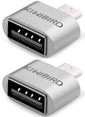 KiwiBird Micro USB (Macho) a USB 2.0 (Hembra) Adaptador de Alta Velocidad OTG para Android Smartphone/Tablet con función OTG ***Pack de 2*** KiwiBird Micro USB (Macho) a USB 2.0 (Hembra) Adaptador de Alta Velocidad OTG para Android Smartphone/Tablet con función OTG ***Pack de 2***