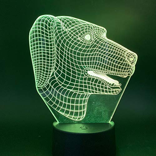 Lámpara de mesa 3D creativa para mascotas, perro, acrílico, LED, decoración de dormitorio multicolor, regalo
