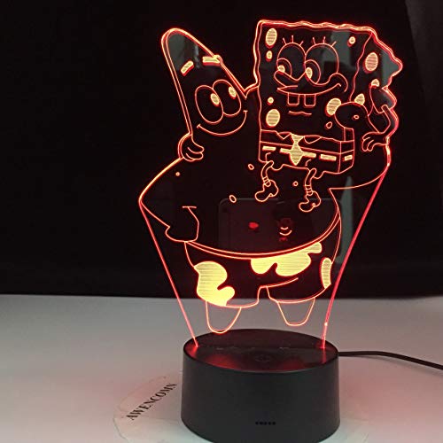 Lámpara de mesa 3D de personaje de dibujos animados de océano multicolor LED acrílico luz nocturna decoración regalo