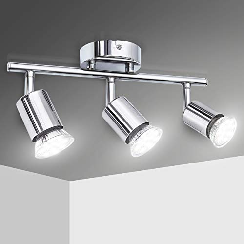 Lámpara de Techo LED Focos, Elfeland Plafón con Focos GU10 3 Luces para Ángulo Ajustable y Giratorio para Interior 110V-220V Focos de Techo Orientables para Dormitorio Cocina Baño (Sin bombillas) Lámpara de Techo LED Focos, Elfeland Plafón con Focos GU10 3 Luces para Ángulo Ajustable y Giratorio para Interior 110V-220V Focos de Techo Orientables para Dormitorio Cocina Baño (Sin bombillas)