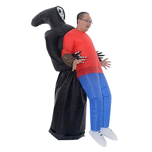 Lanbowo Inflable Grim Reaper Disfraz para Halloween Fiestas Batería Funciona Talla Única Adulto - Grim Reaper