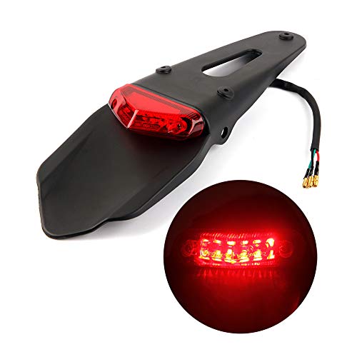League&Co DRZ400 Guardabarros con foco trasero y Luz de freno, para moto, Universal, Enduro, todoterreno (Lente Roja) League&Co DRZ400 Guardabarros con foco trasero y Luz de freno, para moto, Universal, Enduro, todoterreno (Lente Roja)