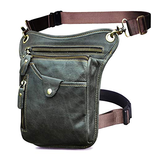Le'aokuu Para Hombre Cuero Genuino Motocicleta Pesca Táctica Hip Bum Fanny Cinturón Paquete de la Cintura Gota Pierna Bolsa de Muslo Bolsa de Mensajero 211-5 (211-5 Gris 2) Le'aokuu Para Hombre Cuero Genuino Motocicleta Pesca Táctica Hip Bum Fanny Cinturón Paquete de la Cintura Gota Pierna Bolsa de Muslo Bolsa de Mensajero 211-5 (211-5 Gris 2)