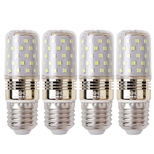 LED maíz bombilla 12W E27 6000K blanco frío LED Candelabros bombillas, 100W bombilla incandescente equivalente, 1200lm, LED vela bombillas No regulables(4 Packs)