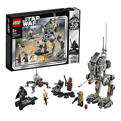 LEGO Star Wars - Caminante Explorador Clon (Edición 20 Aniversario), Juguete de Construcción de Scout Walker, Incluye un Caminante AT-RT (75261)