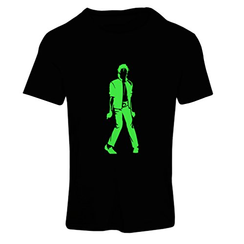 lepni.me Camiseta Mujer Me Encanta M J - Rey del Pop, 80s, 90s Músicamente Camisa, Ropa de Fiesta (Small Negro Verde)