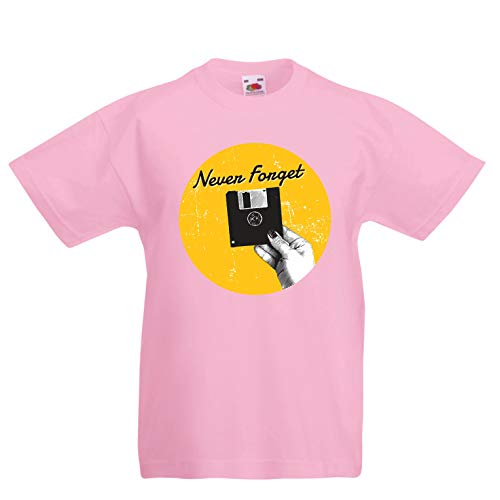 lepni.me Camiseta para Niño/Niña Nunca Olvides los años 80 y 90, gráficos Retro y sarcásticos por Ordenador (3-4 Years Rosado Multicolor)