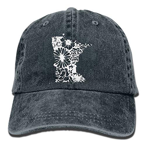 leyhjai Baseball Jeans Cap Minnesota with Floral Design-1 Women Golf Hats Polo Style Low Profile