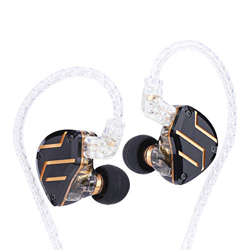 Linsoul CCA C10 PRO 1DD+4BA HiFi Drivers Auriculares in-ear con placa frontal de aleación de aluminio, cable desmontable de 0,75 mm de 2 pines para músico audiófilo, negro (con micrófono)