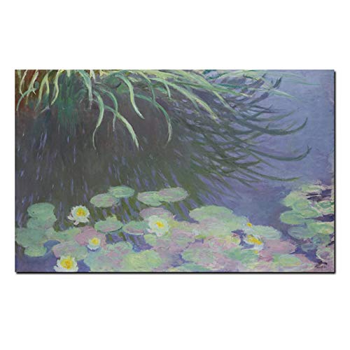 Lirios de agua en el estanque Pinturas del famoso artista Monet Reproducciones de pinturas en lienzo Cuadros decorativos para el hogar 40X60cm Sin marco