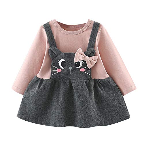 Logobeing Ropa Bebe Niña Manga Larga Arco de Dibujos Animados Gato Impresión Fiesta Princesa Vestido Tops Vestido de Fiesta Princesa (3-6 Mes, Rosado) Logobeing Ropa Bebe Niña Manga Larga Arco de Dibujos Animados Gato Impresión Fiesta Princesa Vestido Tops Vestido de Fiesta Princesa (3-6 Mes, Rosado)