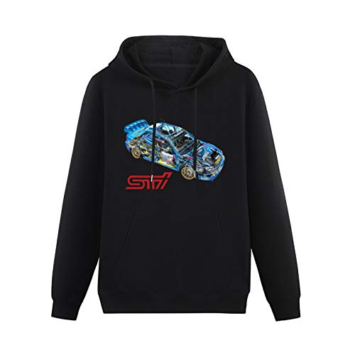 Long Sleeve Hooded Sweatshirt Subaru Impreza GD STI WRX WRC McRae Makinen Solberg Fans Cotton Blend Hoody Black L