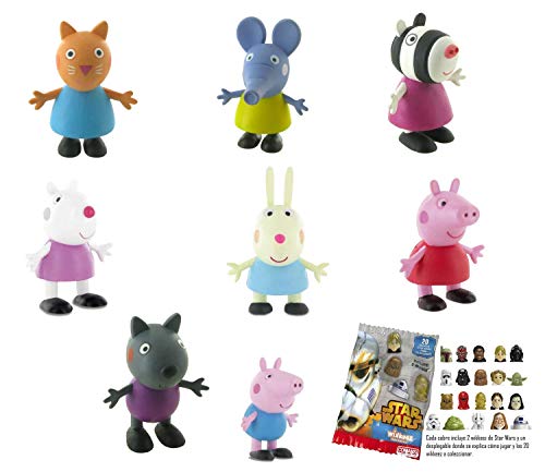 Lote 8 Figuras Comansi Peppa Pig Y Sus Amigos. Peppa - George - Rebeca - Susy - Candy - Danny - Zoe - Emily + Regalo