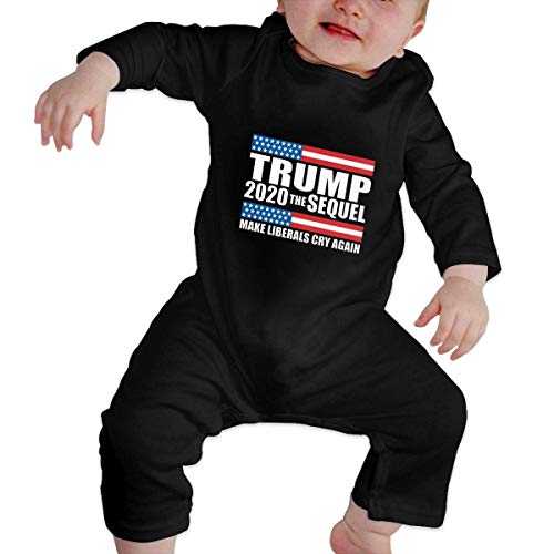 Lsjuee Trump 2020 La secuela Hace Llorar de Nuevo a los liberales Bebé recién Nacido Body de Manga Larga Trajes de Mamelucos