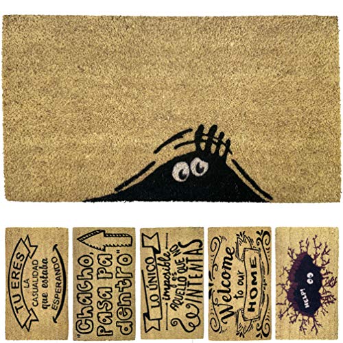 LucaHome - Felpudo de Coco Natural 70x40 con Base Antideslizante, Felpudo de Coco Divertido Sombra, Felpudo Absorbente Entrada casa, Ideal para Puerta Exterior o Pasillo