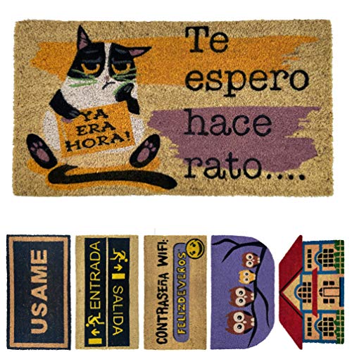 LucaHome - Felpudo de Coco Natural 70x40 con Base Antideslizante, Felpudo de Coco Divertido Te espero Hace rato,Felpudo Absorbente Entrada casa, Ideal para Puerta Exterior o Pasillo LucaHome - Felpudo de Coco Natural 70x40 con Base Antideslizante, Felpudo de Coco Divertido Te espero Hace rato,Felpudo Absorbente Entrada casa, Ideal para Puerta Exterior o Pasillo