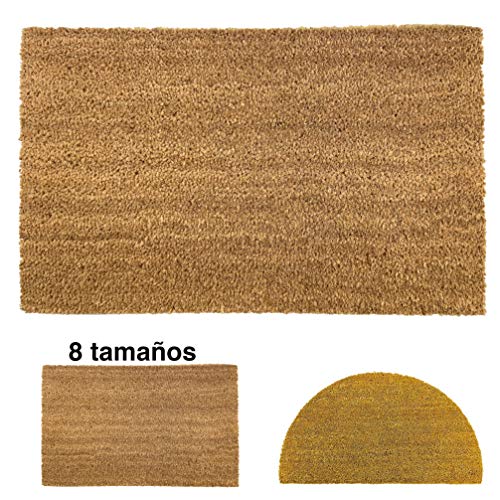 LucaHome - Felpudo de Coco Natural 70x40 con Base Antideslizante, Felpudo de Coco Liso. Felpudo Absorbente Entrada casa, Ideal para Puerta Exterior o Pasillo