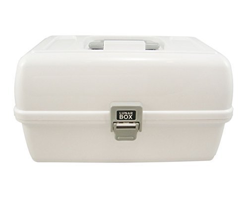 Lunar Box, bandejas de artes, manualidades y caja de costura, 3 bandejas con compartimentos divisorios ajustables (Blanco)