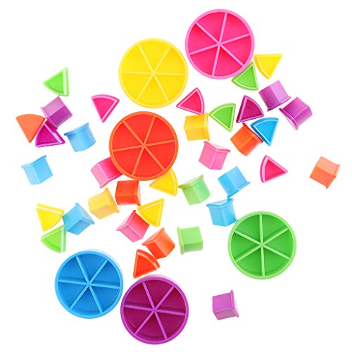 MagiDeal 42 Pieza Paquete de Búsqueda Trivial Pedazos de Pastel para Fracciones de Matemáticas