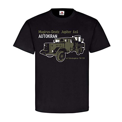 Magirus-Deutz Jupiter - Camiseta de grúa telescópica (6 x 6, para camiones y camiones) Negro XL