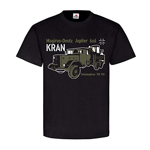 Magirus-Deutz Jupiter Kran 6x6 BW Kranwagen Camiones Teleskopkran - T-Shirt #25696 Negro XXX-Large